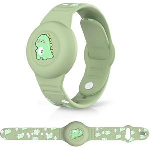 WUZUN - Kinderen waterdicht voor AirTag-armband - schattig cartoon-design, verstelbaar, verborgen voor Apple Air Tag houder, siliconen anti-verlies-GPS-tracker armbandhoes voor peuters (dinosaurus)