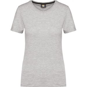 T-shirt Dames XXL WK. Designed To Work Ronde hals Korte mouw Oxford Grey 65% Polyester, 35% Katoen
