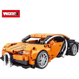 WOMA Technic Super Sportwagen - Supercar Bouwset - Bouwpakket - Bouwblokken - Bouwset - 3D puzzel - Mini blokjes - Compatibel met Lego bouwstenen - 388 Stuks