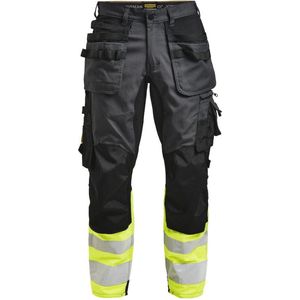 Jobman 2134 Hi-Vis Stretch Trousers Core HP 65213419 - Donkergrijs/Geel - C146