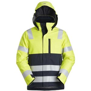 Snickers 1163 ProtecWork, Isolerend Jack met Capuchon, High-Vis Klasse 3 - High-Vis Geel/Donker blauw - XXL