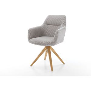 Gestoffeerde-stoel Pejo-Flex houten frame hoekig natuur koord zilver grijs pocketveer kern