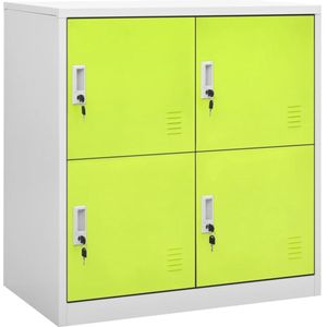 vidaXL Lockerkast - Staal - Lichtgrijs/Groen - 90x45x92,5 cm Lockerkast - Metalen Lockerkast - Staalkast - Kantooropslag - Schoollocker