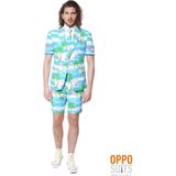 OppoSuits | Flaminguy | Mannen Carnaval Kostuum | Blauw | Zomer | Maat 60