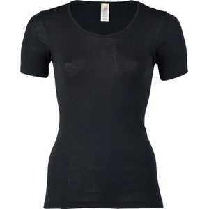 Engel Natur Dames T-shirt Zijde - Merino Wol GOTS zwart 46/48XL