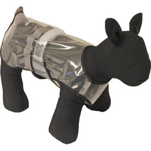 Honden Regenjas - transparant met reflectie - Ruglengte: 45cm