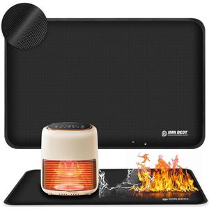 Bastix - Ondervloer, hittebestendige mat voor airfryer, 60x 40cm vuurvaste siliconenmatten voor keukenwerkbladen, werkbladbescherming, antislip en waterdicht