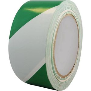 Vloermarkeringstape 50 mm breed - 33 meter op een rol - markeringstape - Groen/Wit