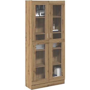 vidaXL Hoge kast - 82,5x30,5x185 cm - Artisanaal eiken Hoge Kast - Hoge Borden - Dressoir - Kast