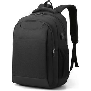 rugzak - anti-diefstal rugzak - waterdicht - laptoptas - met USB-oplaadpoort - zakelijke computertas voor reizen - schoolrugzak - geschikt voor 15,6 inch laptop - zwart