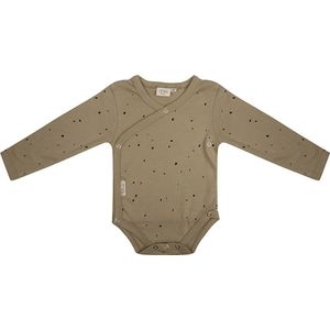 Onesie Longsleeve Dots - Sponge - Overslag - Stippenprint - Maat 50 - 0/1 maand