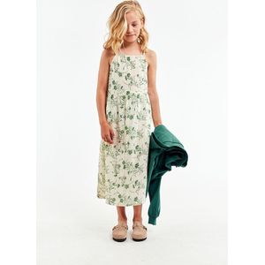 Ao76 Sansi Green Dress Jurken Meisjes - Kleedje - Rok - Jurk - Groen - Maat 152