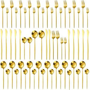 Selbro ® Elegante Gouden Bestekset voor 12 Personen, 60-delig, Hoogwaardige Kwaliteit en Vaatwasmachinebestendig