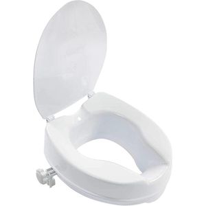 Toiletbrilverhoging met deksel - Toiletopzetstuk voor senioren - Verhoogde toiletbril 6/10/16 cm - Toilethulp voor volwassenen (15 cm)