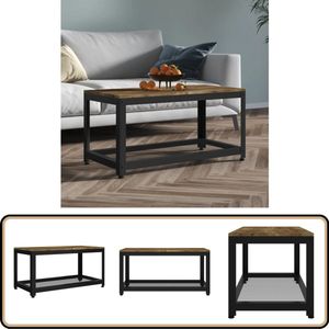 vidaXL Salontafel - 90x45x45 cm - MDF en IJzer - Donkerbruin Salontafel - Woonkamertafel - Bijzettafel - Mdf Meubilair - Industriële Stijl