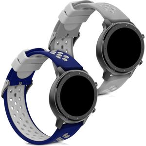 kwmobile 2x armband geschikt voor Huami Amazfit GTR (47mm) / GTR 2 / GTR 2e / GTR3 / GTR 3 Pro - Bandjes voor fitnesstracker in blauw / wit / grijs / wit