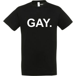 T-shirt Gay. | Regenboog vlag | Gay pride kleding | Pride shirt | Zwart | maat S
