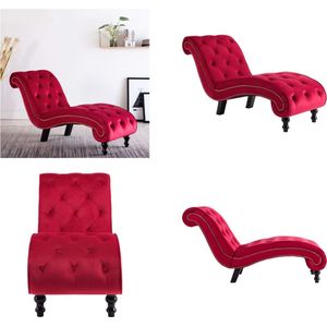 vidaXL Chaise longue fluweel rood - Chaise Longue - Chaise Longues - Loungestoel - Loungestoelen