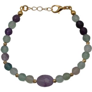 Fluoriet Natuursteen Armband | Unisex - Armbanden - Edelstenen - Dames - Cadeau