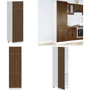 vidaXL Keukenkast Lucca bewerkt hout bruin eikenkleur - Keukenkast - Keukenkasten - Keuken Kast - Keuken Kasten