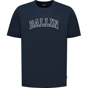 Ballin Amsterdam - Heren Loose Fit T-shirts Crewneck SS - Navy - Maat L