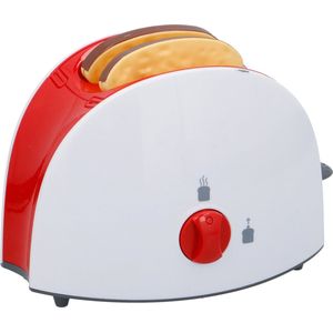 Eddy Toys Speelgoed Broodrooster - Speelgoed Keukengerei Toaster - Incl. Toast - Wit