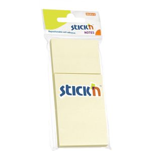 Stick'n kleine sticky notes - 38x51mm, 3x pastel geel, 100 memoblaadjes
