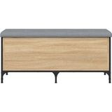 vidaXL - Opbergbankje - 102x42x45 - cm - bewerkt - hout - sonoma - eikenkleurig