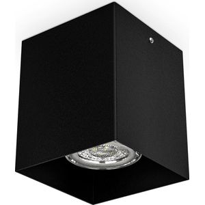 B.K.Licht - Plafondspot - zwarte opbouwspot - met 1 lichtpunt - Ø8cm - met GU10 fitting - excl. lichtbron