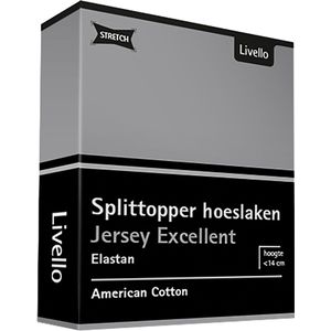 Livello Hoeslaken Splittopper Jersey Excellent Light Grey 250 gr 180x200 t/m 200x220