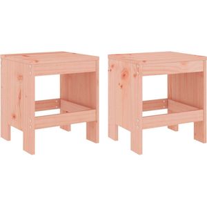 vidaXL Barkrukken - 2 stuks - Massief douglashout Houten Tuinkrukken - Tuinkrukken - Outdoor Furniture - Terrakrukken - Lounge Stoelen