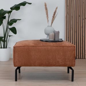 Bronx71® Hocker Kansas stof gemêleerd terracotta