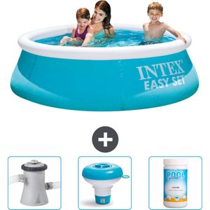 Intex Rond Opblaasbaar Easy Set Zwembad - 183 x 51 cm - Blauw - Inclusief Zwembadfilterpomp - Chloordrijver - Chloor
