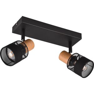 LED Plafondspot - Trion Dandini - E14 Fitting - 2-lichts - Rond - Mat Zwart - Metaal