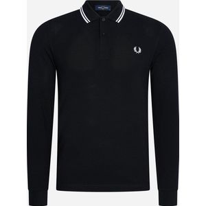 Fred Perry Ls Twin Tipped Shirt Polo's & T-shirts Heren - Polo shirt - Zwart - Maat XS