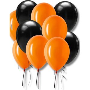 Festivz 40 stuks Oranje Zwart Ballonnen – Decoratie – Feestversiering - Halloween – Orange - Feest