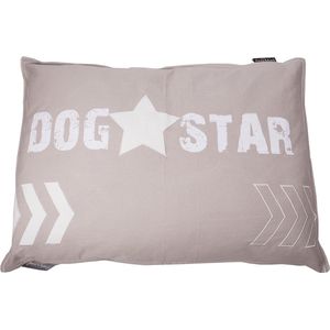 Lex & Max Dog Star - Losse hoes voor hondenkussen - Rechthoek - Kiezel - 100x70cm