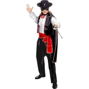 Widmann - Zorro Kostuum - Caballero Espada Kostuum Man - Rood, Zwart - Large - Carnavalskleding - Verkleedkleding