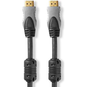 Nedis High Speed ​​HDMI-Kabel met Ethernet - HDMI Connector - HDMI Connector - 4K@60Hz - 18 Gbps - 0.80 m - Rond - PVC - Antraciet - Doos