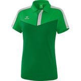 Erima Squad Polo Dames Fern Green-Smaragd-Zilver Grijs Maat 40