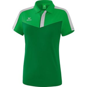 Erima Squad Polo Dames Fern Green-Smaragd-Zilver Grijs Maat 40