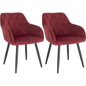 Rootz Velvet Eetkamerstoelen - Comfortabele zitplaatsen - Stijlvolle bureaustoelen - Ergonomisch ontwerp - Luxe fluweel - Stevig metalen frame - 44 cm x 42,5 cm x 85,5 cm