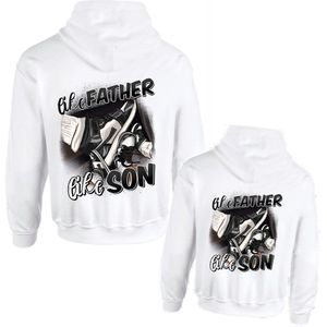 Hoodie set voor vader en zoon like father like son-Man Maat XXL-Kind Maat 86/92