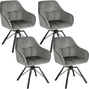 Rootz draaibare eetkamerstoel - draaistoel - fluwelen stoel - ergonomisch ontwerp - comfortabele zit - stevige constructie - 58,5 cm x 82,5 cm x 54,5 cm