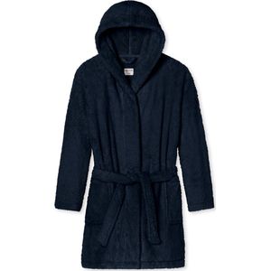 SCHIESSER Essentials badjas - dames kamerjas teddyfleece comfort fit donkerblauw