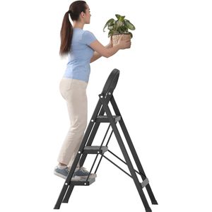 Opvouwbare Trapladder - 3-traps Inklapbare Ladder voor Thuis en Buiten, Antislip, 150 kg Belastbaar