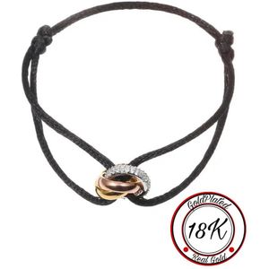 Soraro Tricolor Zirkonia Armband | Zwart | 18K Goldplated | Soraro Armbanden | Zirkonia | Cadeau voor haar | verjaardag vrouw | Vaderdag