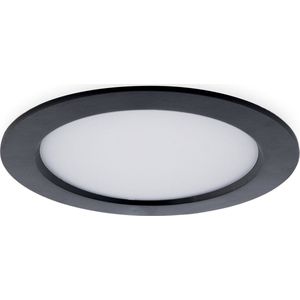 Groenovatie LED Paneel Plafondlamp 18W - Rond - ⌀ 18 cm - Warm Wit - Inbouw - Zwart