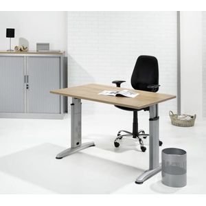 ABC Kantoormeubelen hoogte verstelbaar bureau t- poot work breed 120cm diep 60cm bladkleur antraciet eiken framekleur zwart (ral9005)