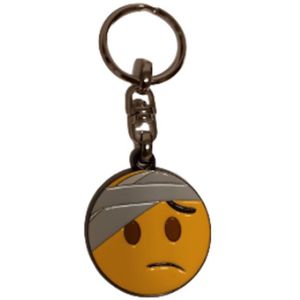 Emoji metalen sleutelhanger - gezicht met hoofdverband